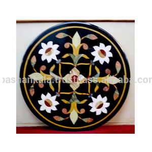 <b>Round</b> Shape Marble Inlay Coffee <b>Table</b> <b>Top</b> - Product Image 1