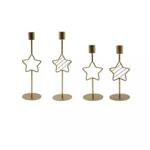 <b>Gold</b> Metal and Glass Candle Holder <b>Lantern</b> for Home Decor and Weddings Elegant Other Candle Jars & <b>Lanterns</b> - Product Image 1