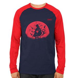 Custom High Quality Men's Raglan Crew Neck Long Sleeve T-<b>Shirt</b> 100% Cotton Blank <b>Patchwork</b> Long Sleeve T-<b>Shirt</b> for Men - Product Image 1