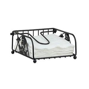 Porte-serviettes en fer au design antique avec poignée en bois pour la cuisine, le bureau, la table, porte-serviettes en tissu - Product Image 2