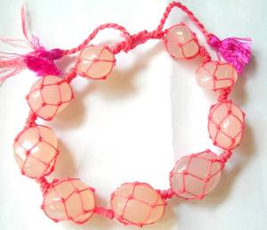 Handmade Inspirational Gemstone Pink <b>Onyx</b> Tumbled <b>Bracelets</b> - Product Image 1