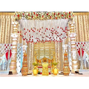 Mandap para Bodas de la Religión Hindú, Estilo del Sur de la India, Decoración Tradicional para Bodas en EE. UU. - Product Image 1