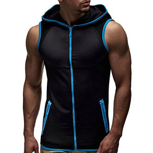 <b>Hoodies</b> <b>Men</b> <b>Sleeveless</b> Sweatshirts Slim Fit Summer Zipper Sportswear Fashion Comfortable Tracksuit Bulk Wholesale - Product Image 1