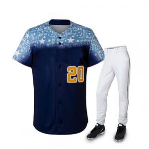 Uniformes de Béisbol y Sóftbol Personalizados para Hombre Adulto, Sublimados, Bordados, con Números Personalizados, 100% Poliéster - Product Image 1