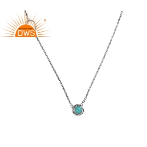 Collier antidérapant en argent 925, prix d'usine, pendentif en pierre gemme, zircon, vente en gros - Product Image 1