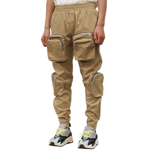 กางเกงวอร์มฮิปฮอปฮาเร็มของผู้ชายสำหรับ2021ฤดูใบไม้ร่วงกางเกงคาร์โก้แบบลำลองมีหลายกระเป๋าความหนาน้ำหนักเบา - Product Image 4