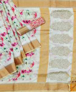 Banarasi Jacquard de Soie Surat Soie Sari Alphanumero - Product Image 1