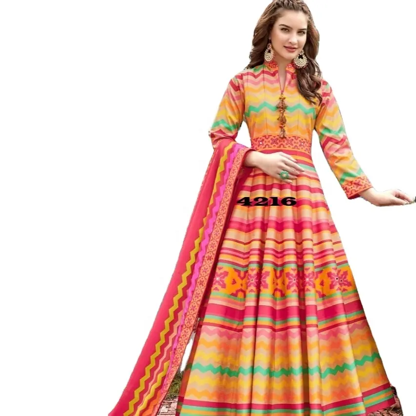 أنيقة جميلة أناركالي كورتي للنساء ثوب غير رسمي كورتي سعر الهند مجموعة للنساء ملابس هندية ملابس حفلات فستان
