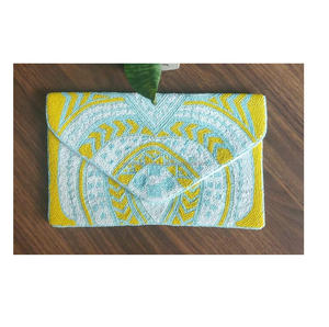 2023 Guru Kirpa lujo señoras noche boda bolso de mano indio hecho a mano con cuentas tela sobre nueva llegada exportación colección - Product Image 4