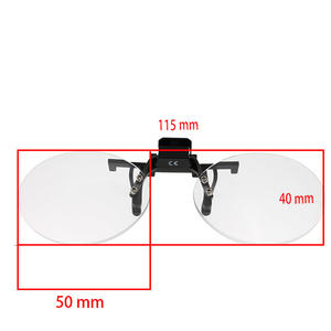 Lunettes de lecture à clip fines et rabattables de taille moyenne avec verres transparents, couleur claire et anti-lumière bleue - Product Image 2