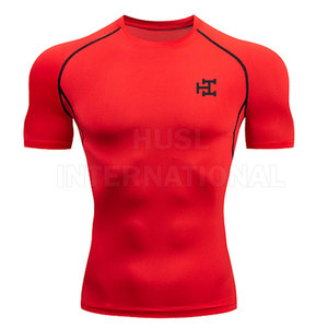 เสื้อยืดออกกำลังกายแบบบางสำหรับผู้ชายยอดนิยม2024ใส่ไปยิมทำจากโพลีเอสเตอร์/ สแปนเด็กซ์สปอร์ต - Product Image 1