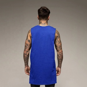 Camiseta sin mangas de gran tamaño para hombre, chaleco de entrenamiento para gimnasio, 100% de algodón, sin mangas, Hip-Hop, gimnasio - Product Image 2