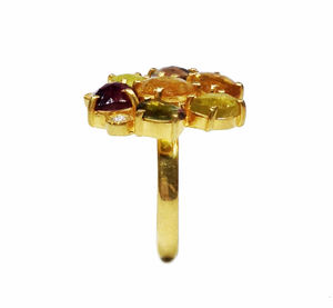 Anillo de Plata de Ley 925 chapado en oro para hombre y mujer, joyería con piedras preciosas de turmalina, Unisex - Product Image 4