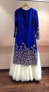 Kurta larga y pesada con estilo con apliques elegantes y cintura de encaje con lentejuelas Lehenga para fiestas y bodas-Versión 2021 - Product Image 2