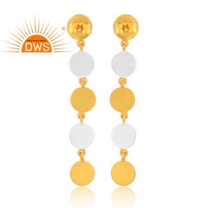 Dernier design 2026 – Boucles d'oreilles pendantes bicolores faites à la main pour femmes – Fabricant de bijoux de mode - Product Image 4