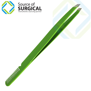 Pinzas para Cejas de Acero Inoxidable con Punta Inclinada, Duraderas y Ligeras, para Depilación y Estilizado - Product Image 1