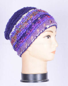 Tricoté à la main Chaud Confortable Népal Fait polaire Doublure En Laine Bonnet Chapeau D'hiver HHWTH-0042-E - Product Image 6