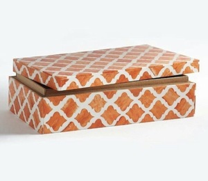 Nuevo diseño indio hecho a mano MDF hueso resina forma cuadrada Color blanco y negro caja de regalo fiesta de oficina regalo usado hermoso diseño - Product Image 4