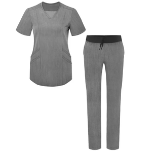 Plug Size <b>Women</b> Medical Uniforms Long Sleeve Scrubs Cotton Nursing Uniforms V Neck Doctor Workwear Winter Hospital Vet <b>Overalls</b> - Product Image 4