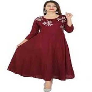 ชุดเดรสยาวแบบ Anarkali ผ้าคอตตอนจอร์เจตต์ปักลาย ดีไซน์อินเดีย-ปากีสถาน ล่าสุดจาก Kanya Libas คุณภาพเยี่ยม ดีไซน์สวยที่สุด - Product Image 2