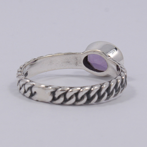 Anillo de piedras preciosas de amatista púrpura de alta calidad con piedra de corte ovalado anillo de plata esterlina anillo de plata antigua - Product Image 4
