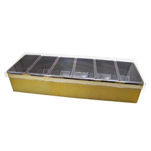 Custom Logo Stainless Steel Condiment Caddy 6 Compartment <b>Bar</b> <b>Tools</b> Cocktail Garnish Holder Modern Reusable - Product Image 3