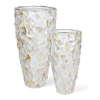 Vases à fleurs en nacre, blanc et coloré, pour la décoration de la maison, pot à fleurs décoratif, vase pour hôtel/entrée de maison, en vente