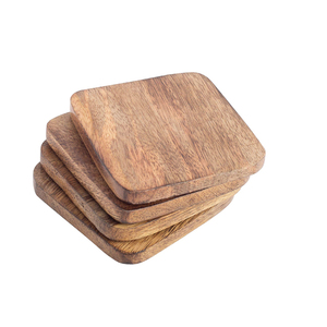 En bois Ensemble de Caboteur Carré Ustensiles De Cuisine Tasse Coaster Vaisselle Vintage Fait Main Conception de Table à Thé En Bois Coaster - Product Image 1