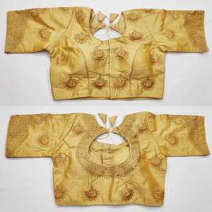 Sari indien Katan, dernière création de designer, pour les fêtes, les mariages, les femmes, en soie georgette, broderie, avec blouse, ethnique - Product Image 3