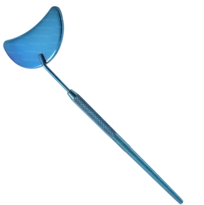 Azul de extensión de pestañas Luna forma de espejo con mango de acero inoxidable Luna forma de pestañas espejo con mango en Color azul - Product Image 2