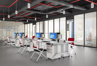 LEADCOM ODEON LS-418 Table de formation pliable et empilable en aluminium pour bureau, poste de travail, salle de réunion