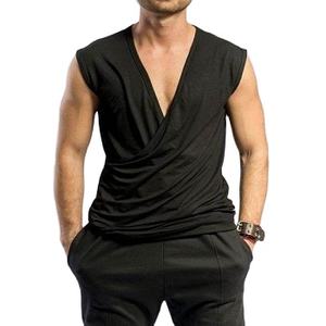 เสื้อยืดแขนกุดผู้ชายไซส์ใหญ่ ผ้าโพลีเอสเตอร์ย้อมสี ระบายอากาศดี มีสไตล์ ผลิตตามแบบ OEM - Product Image 1