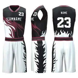 Custom Basketball Jersey Set Uniform Made Team Gepersonaliseerde Ontwerp Team Shirts En Shorts