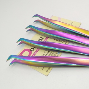 แหนบต่อขนตาเพิ่มวอลลุ่มแบบรัสเซียทำจากสเตนเลสสตีลเคลือบผิวด้วยพลาสม่าสีรุ้งสั่งทำได้ - Product Image 1