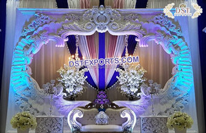 Royal Reception Stage Fiber Back-<b>Frames</b> Muslim <b>Wedding</b> Stage Fiber Back-<b>frames</b> Stunning Asian <b>Wedding</b> Stage <b>Frames</b> - Product Image 2