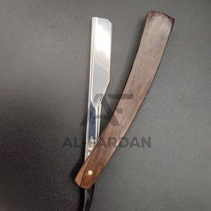 Cuchilla clásica recta de acero inoxidable para hombre, maquinilla de afeitar de seguridad para peluquero, Natural mango de madera, cabeza pivotante, 2 uds. - Product Image 2