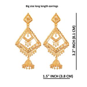 Conjunto de pendientes colgantes chapados en oro para mujer, joyería india, fabricante al por mayor - Product Image 2