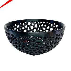Bol de service rond en métal écologique, le plus beau, avec finition cuivrée - Product Image 3