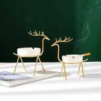 Porte-bougie en fer écologique et créatif avec finition dorée, design durable, style américain, à poser au sol pour la décoration de salon et de la maison