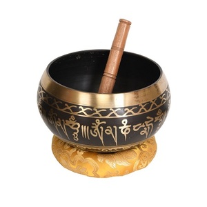 Cuenco de canto tibetano de forma redonda de la mejor calidad, cuenco de Canto de Yoga de Color negro de latón hecho a mano para proveedor mayorista - Product Image 5