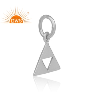 Colgante Triangular de lujo para mujer, joyería de diseño, colgante de plata fina lisa de Ley 925, fabricante de joyería - Product Image 2