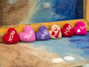 Wool <b>Felt</b> Text WIth Heart Hand Felted Bright Hearts for Home Decor and DIY Craft Supplies: Fair Trade & Handmade - Product Image 4