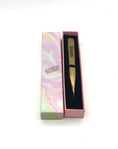 แหนบต่อขนตาพลาสม่าสีทองแบบตรงทำจากสแตนเลสอุปกรณ์เสริมความงามออกแบบโลโก้ของคุณเองได้ - Product Image 2