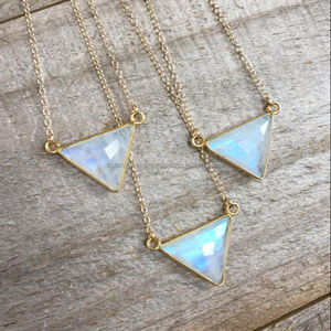 Arco Iris piedra lunar piedra preciosa 925 colgante de plata esterlina joyería chapada en oro - Product Image 2