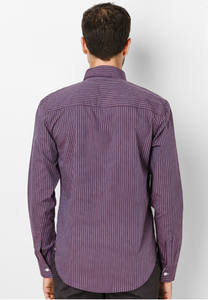 Camisa Casual de Manga Larga con Rayas Clásicas, Algodón/Poliéster, con Tapeta en Contraste y Cuello Camisero para Hombre, ODM/OEM - Product Image 4