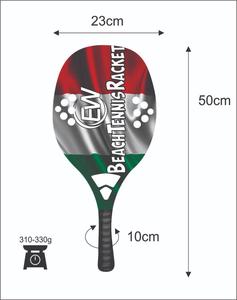 Raquettes de tennis de plage sur mesure en carbone et fibre de verre, poignée 20 mm, poids 320-340 g, longueur 50 cm - Product Image 4