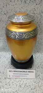 Suministros funerarios de cremación con grabado de hoja de aluminio, urna de cremación de alta calidad, Brassworld, India - Product Image 5