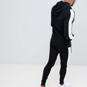 Combinaison de jogging pour hommes, ruban pour bras, survêtement respirant, top en coton, personnalisé, vente en gros, - Product Image 4