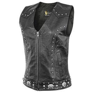 Chaleco de Cuero, Chaleco de Motociclista de Cuero, Chaleco de Motocicleta de Moda de Cuero - Product Image 3