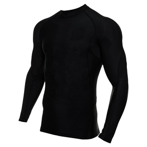 Camiseta Deportiva de Manga Larga para Hombre, Diseño Personalizado, Logotipo Impreso en la Parte Delantera, Detalles Rojos, Compresión, Yoga, Gimnasio - Product Image 5